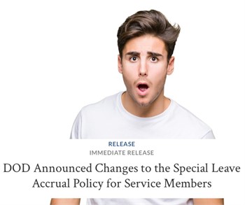 DOD Announced Changes to the Special Leave Accrual Policy for Service Members