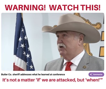 SHERIFF WARNING:  It's not a matter of 'IF' we are attacked, it's WHEN!" 
