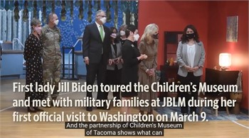 First lady Biden visits JBLM as part of first official visit to Washington