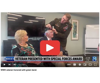 WWII veteran honored with green beret